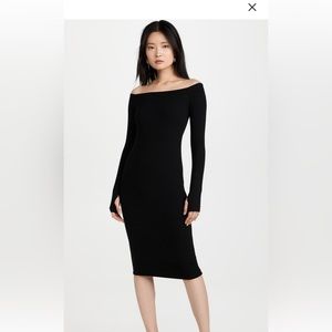 L’AGENCE Arabella Off Shoulder Black Knit Dress. Size Small. Never worn